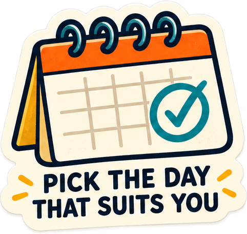 Pick the day that suits you