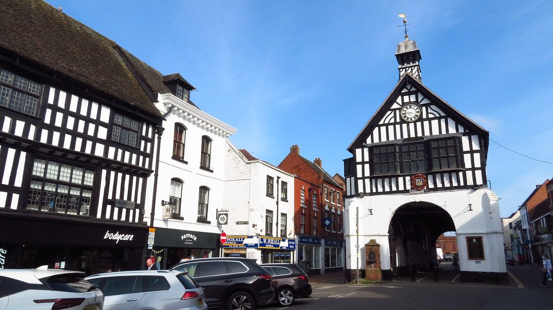 Bridgnorth's timber-framed town hall on the High Street