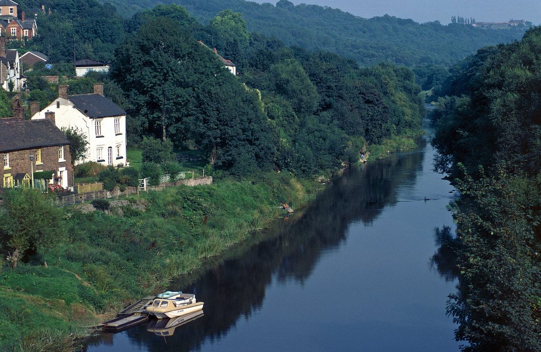 The Iron Bridge reflected in the River Severn