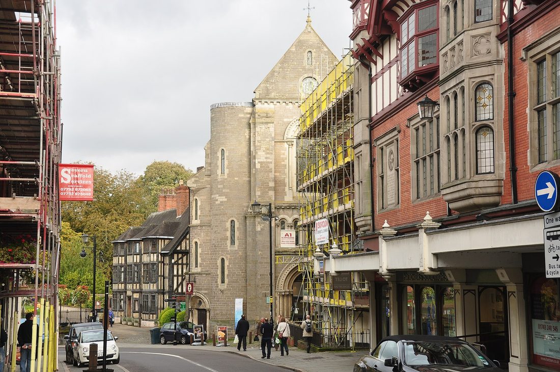 Timber-framed buildings on Castle Street in Shrewsbury