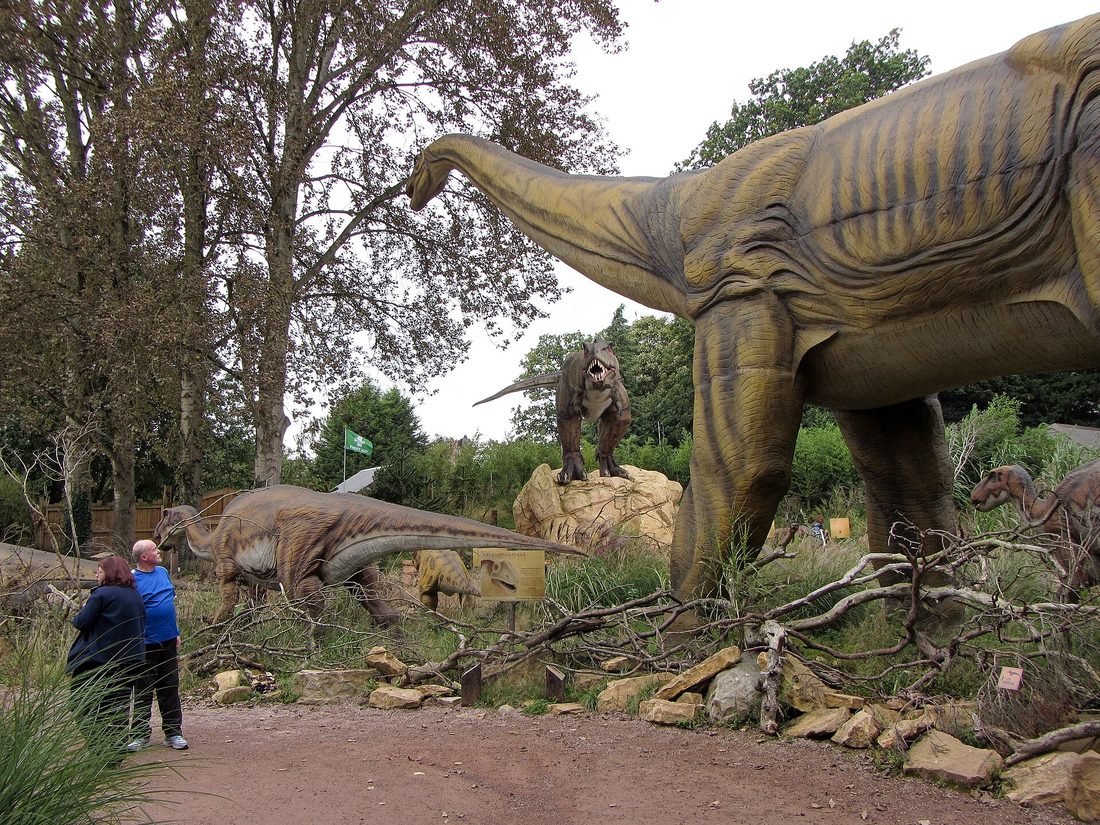 The dinosaur trail at West Midland Safari Park near Bewdley