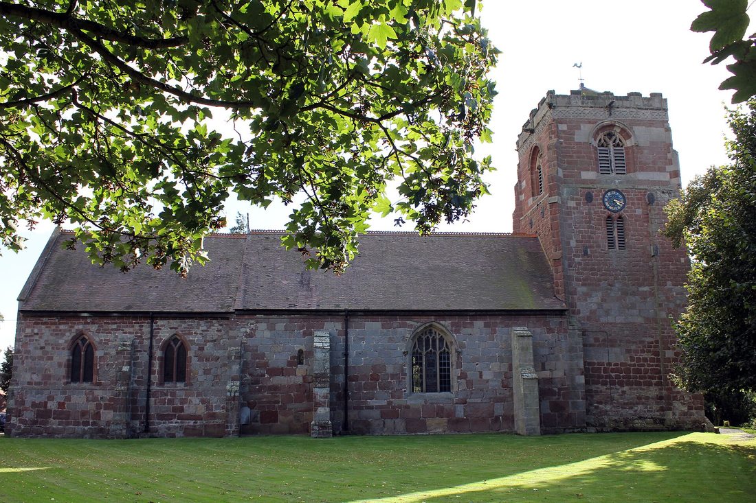 The stone Church of St Eata at Atcham