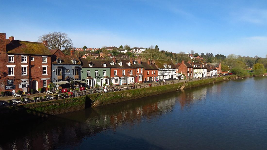 Georgian houses along Severn Side North in Bewdley