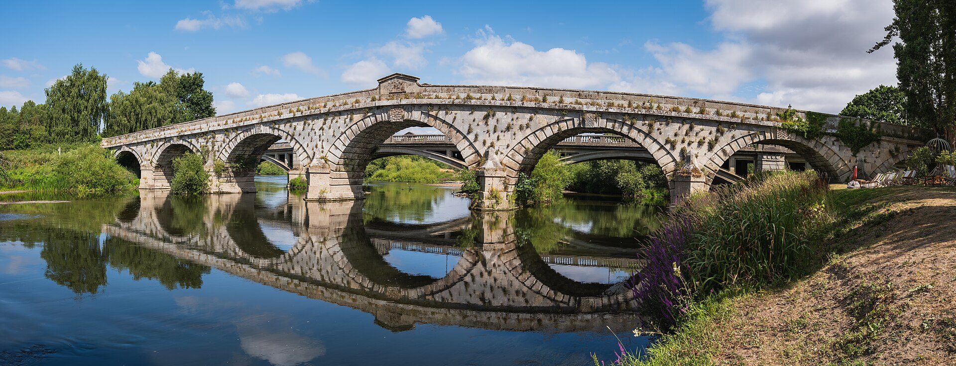 The old stone bridge over the River Severn at Atcham