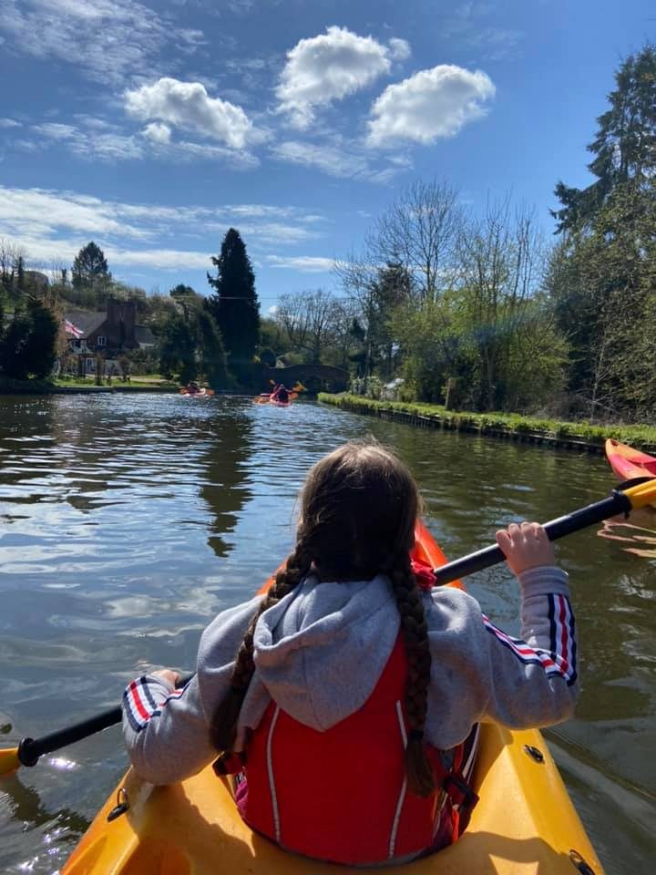 Kayaking the canal at Kinver on a bright spring day