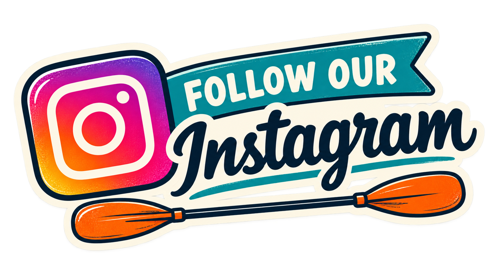 Follow our Instagram sticker with paddle